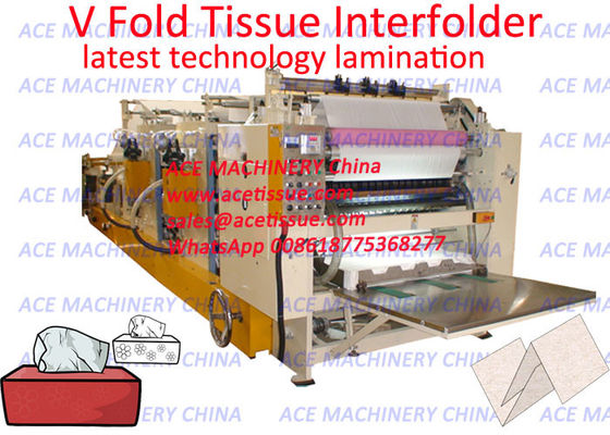 China Automatic Drawing Type Facial Paper Tissue Converting Machine With Gluing Lamination Unit